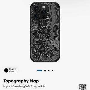 Casetify Black Topography Map Impact Case